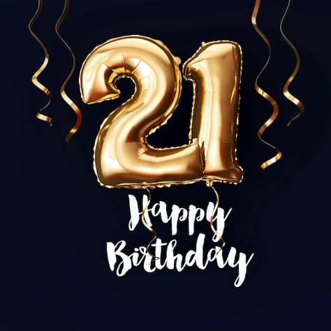 Photo happy 21st birthday gold foil ball... | Premium Photo #Freepik #photo #golden-anniversary #happy-birthday-gift #anniversary-background #21st Happy 21st Birthday Images, Happy Birthday 21, Anniversary Background, Happy Birthday Logo, Ribbon Background, Birthday Logo, Gold Foil Balloons, Happy Birthday Printable, Balloon Background