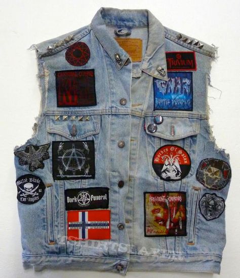 Deathgasm Battle Vest Rave Jacket, Battle Jackets, Battle Vest, Beast Wars, Battle Jacket, Metal Clothing, Patches Jacket, 4 Life, Light Denim