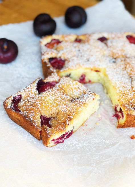 New York Times Plum Cake Cake With Plums, Plum Cherry Recipes, Buttermilk Plum Cake, Plum Torte New York Times, Plum Custard Cake, Plum Tart Recipes Simple, Easy Plum Dessert, Easy Plum Cake Recipe, Plum Pound Cake