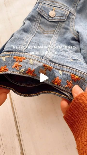 Laine Irene on Instagram: "Getting this jacket ready for fall 🍁 . . . #fallfashion #catandjack #embroidery #denimjacket #autumnmood" Jeans Jacket Embroidery, Where Is My Mind Piano, Embroidery Jean Jacket, Embroidery Jeans Jacket, Jacket Embroidery, Where Is My Mind, Fall Jeans, Ready For Fall, Cat And Jack