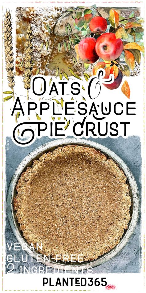 Oats And Applesauce Pie Crust, Premade Crust Recipes, High Protein Pie Crust, Gluten Free Oat Recipes, Gluten Free Dairy Free Recipes Dessert Simple, Applesauce Pie Recipe, Healthy Pie Recipe, Healthy Pie Crust Recipe, Gluten Free Vegan Pie Crust