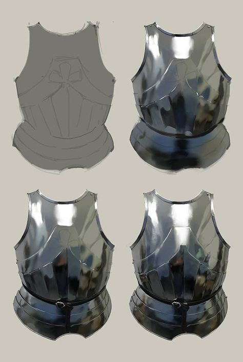 Metal Armor, Drawings Tutorials, Digital Painting Techniques, Digital Painting Tutorials, Poses References, Armors, Drawing Clothes, Process Art, Digital Art Tutorial