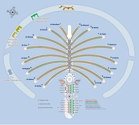 Palm Island, Dubai map. Dubai Drawing, Palm Island Dubai, Dubai Map, Palm Tree Island, Dubai Travel Guide, Cartography Map, Man Made Island, Travel Tree, Dubai Vacation