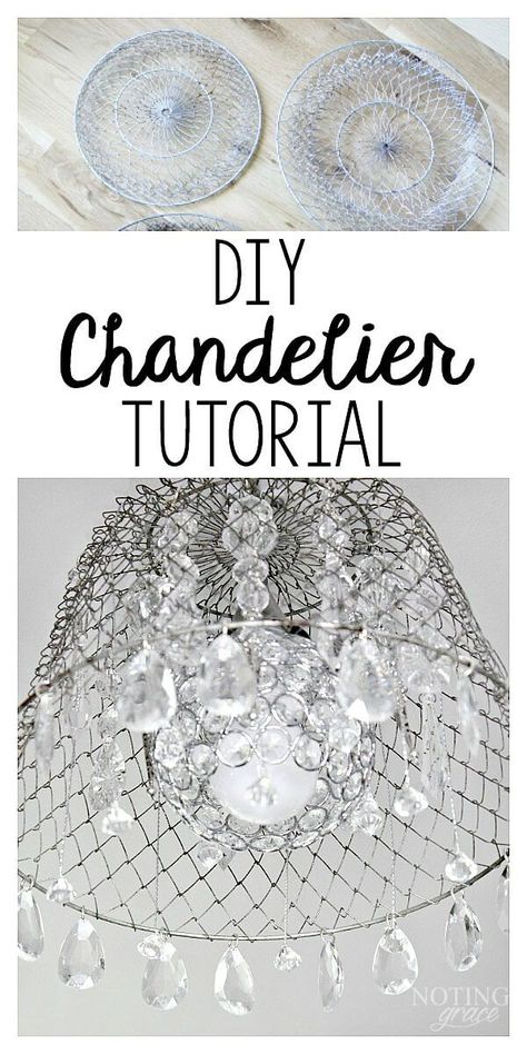 Chandelier Diy Crystal, How To Make A Chandelier, Chandelier Diy, Trash Into Treasure, Modern Farmhouse Diy, Modern Farmhouse Home Decor, Diy Posts, Diy Chandelier, Diy Crystals