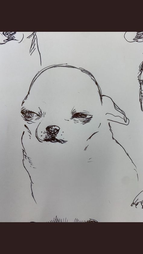 Chihuahua Drawing, Simple Draw, Goofy Drawing, Image Swag, Art Tools Drawing, Easy Doodles Drawings, Easy Drawings Sketches, Cute Doodle Art, Cute Easy Drawings