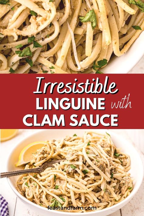 This is the easiest pantry staple linguine with clams ever! This is a white sauce and I can whip it up without cleaning any clam shells. My kids like the mild flavor of the clams and they are super nutritious too! Clam Linguini White Sauce, Easy Clam Linguine Recipe, Easy Linguine With Clam Sauce, Linguine And Clams White, Creamy Clam Sauce Linguine, Linguine With Canned Clams, Spaghetti With Clam Sauce, Linguini And Clam Sauce, Linguine With White Clam Sauce Canned Clams