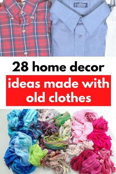 Upcycling, What To Do With Old Clothes, Old Clothes Diy Upcycling, Upcycling Old Clothes, Reuse Old Clothes, Recycle Old Clothes, Torn Clothes, Cheap Home Decor Ideas, Upcycling Clothes