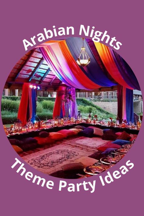 29+ Arabian Nights Theme Party Ideas - Fun Party Pop Arabian Nights Table Decorations, Bollywood Retro Theme Party Decoration, Wedding Theme Games, Arabian Nights Wedding Theme, Arabian Theme Party, Arabian Nights Prom, Arabian Nights Theme Party, Arabian Nights Wedding, Moroccan Theme Party