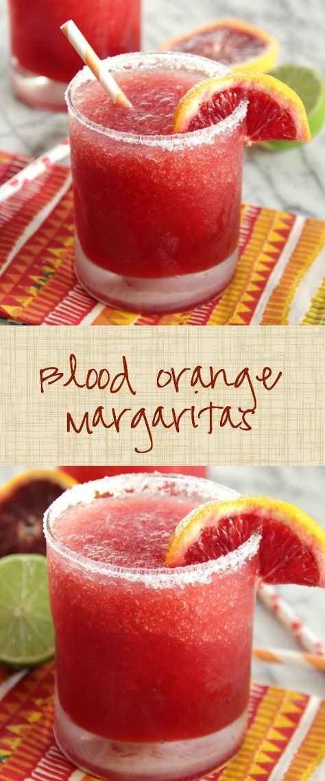 Blood Orange Recipes, Blood Orange Cocktail, Orange Margarita, Blood Orange Margarita, Blood Orange Juice, Orange Drinks, Boozy Drinks, Mixed Drinks Recipes, Cocktail Drinks Recipes