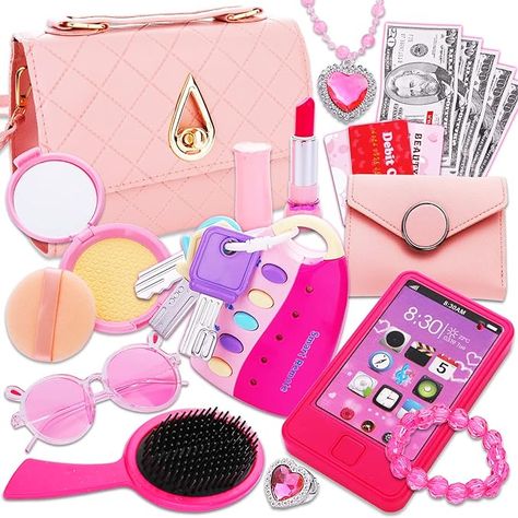 Amazon.com: Alloytop Kids Makeup Kit for Girl: Cute Kids' Dress Up & Pretend Play Cosmetics Make up Purse Bag Toy Cell Phone Wallet Accessories Kit Gifts Princess Ages 6 7 8 9 10 11 12 Years Old : Toys & Games Kids Makeup Kit, Princess Ages, Pretend Makeup, Disney Princess Toys, Makeup Kit For Kids, Princess Toys, Kids Dress Up, Cell Phone Wallet, Kids Makeup