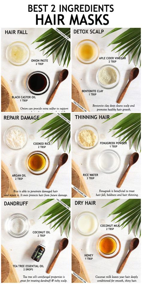 TOP 6 HAIR MASKS TO TREAT ALL HAIR PROBLEMS NATURALLY Natural Mask For Hair, Home Hair Treatments, Hair Masks At Home, Homemade Hair Mask Recipes, Best Hair Masks, Hair Mask Recipe, Homemade Hair Mask, Clean Scalp, Best Hair Mask