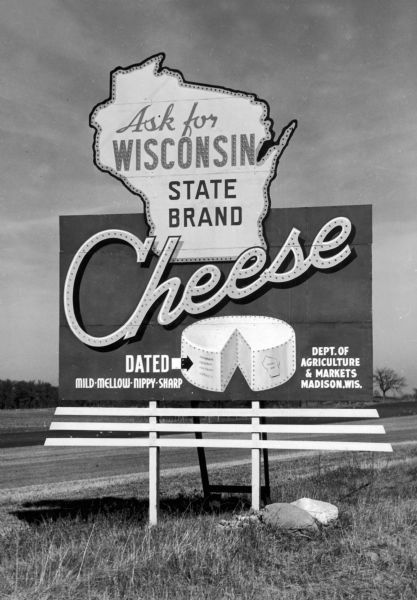 Wisconsin Cheese Billboard | Photograph | Wisconsin Historical Society Highway Billboard, Wisconsin Pride, Vintage Wisconsin, Wisconsin Cheese, Billboard Advertising, Wisconsin State, Wisconsin Travel, Milwaukee Wisconsin, Old Signs