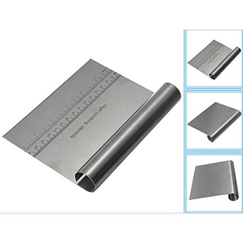 Stainless Steel Cake Scraper Edge Smoother, Multifunction... https://www.amazon.ca/dp/B071ZP38PW/ref=cm_sw_r_pi_dp_U_x_O0RpCb6PVA9NV Stainless Steel Bench, Cake Decorating With Fondant, Dough Scraper, Essential Kitchen Tools, Cooking Utensils Set, Baking And Pastry, Pastry Cake, Utensil Set, Pizza Dough