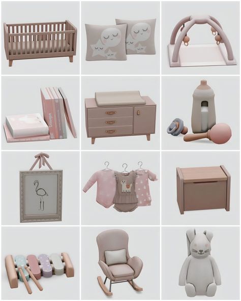 marilynjeansims Sims 4 Cc Furniture, Nursery Essentials, Baby Girl Nursery, Cc Finds, Toy Box, Sims 4 Cc, Girl Nursery, Rocking Chair, Changing Table