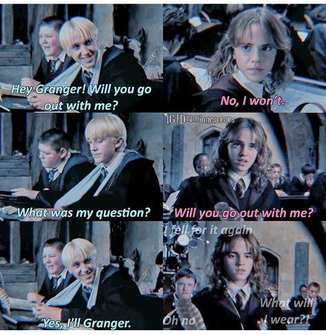 Dramione Funny, Harry Potter Funny Pictures, Citate Harry Potter, Glume Harry Potter, Modele Pixel Art, Funny Harry Potter Jokes, Harry Potter Memes Hilarious, Harry Potter Spells, Harry Potter Feels