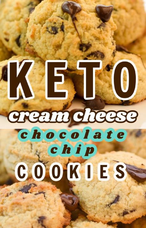 Coconut Flour Chocolate Chip Cookies, Keto Chocolate Chip Cookie Recipe, Cream Cheese Chocolate Chip, Cream Cheese Chocolate Chip Cookies, Sugar Free Chocolate Chip Cookies, Low Carb Chocolate Chip Cookies, Keto Cream Cheese, Coconut Chocolate Chip Cookies, Keto Cookie Recipes