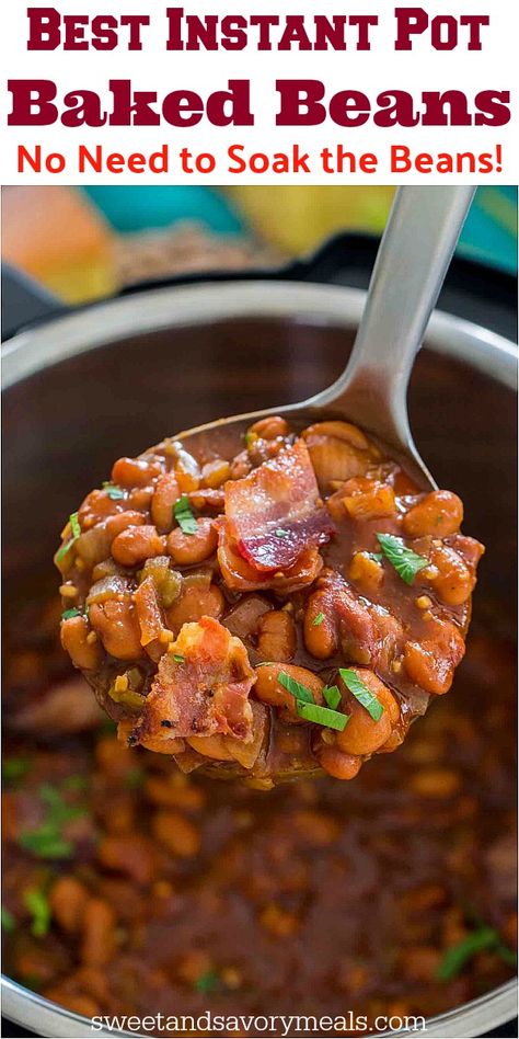 Instant Pot Baked Beans, Baked Beans From Scratch, Beans From Scratch, Baked Beans With Bacon, Bbq Baked Beans, Homemade Baked Beans, Cowboy Beans, Electric Pressure Cooker Recipes, Baked Bean Recipes