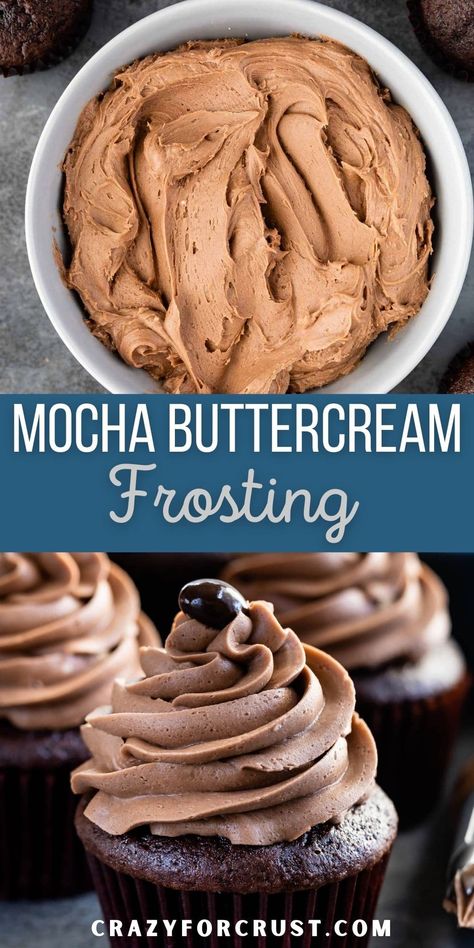 Mocha Frosting Easy, Chocolate Espresso Buttercream Frosting, What Frosting Goes With Chocolate Cake, Mocha Buttercream Cake, Brownies With Coffee Frosting, Mocha Cake Filling, Fun Frosting Recipes, Chocolate Coffee Icing Recipe, Mocha Filling For Cake