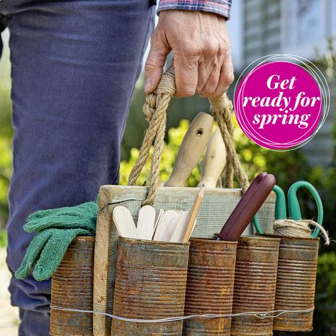 Garden Tool Caddy, Tool Bucket, Table Caddy, Tool Caddy, Modern Gardens, Garden Tool, Modern Garden, Bits And Bobs, Picnic Basket