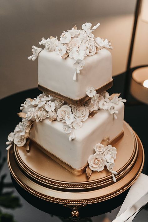 Wedding Cakes Square Elegant, 4 Tier Square Wedding Cake, Two Tier Square Cake, Square Wedding Cakes Elegant, Two Tier Wedding Cake Elegant, Square Wedding Cakes Simple, Wedding Cakes Square, Wedding Cake Square, Wedding Cake Two Tier