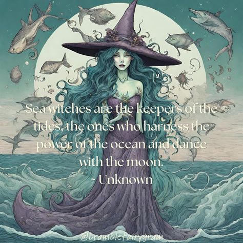 Keepers of the tides, harnessing the power of the ocean and dancing with the moon 🐚🌝 #Seawitch #oceanwitch #elementalwitch #moonmagic #lunarwitch #moonphase #witch #witches #witchesofinsta #magick #witchcraft #witchyvibes Ocean Witch Aesthetic, Pagan Quotes, Mermaid Tarot, Lunar Witch, Mermaid Moon, Witch Things, Water Witch, Mermaid Cove, Witch Quotes