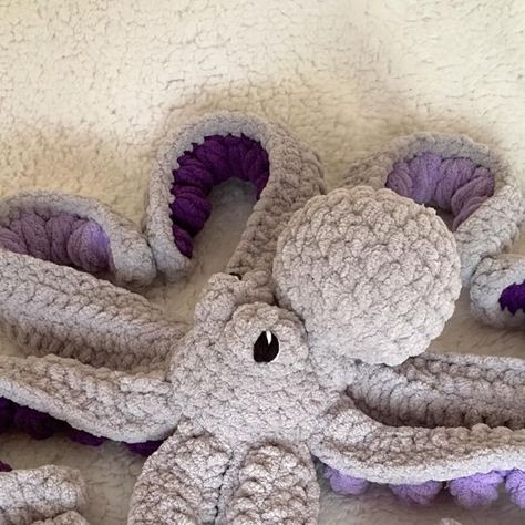 Crochet With Hooks | Leah Hooks on Instagram: "💜Purple custom “Mini” Anchor is headed to its new home in Utah this week!  Pattern by the amazing @humblechild.co   Finished “mini” Anchor octopus (~25”) and full-sized Anchor octopus (~50”) are available (made to order) on my website.  #CrochetOctopus #GiantOctopus #OctopusPlush #OctopusToy #OceanTheme #OceanAesthetic" Crochet Big Octopus Free Pattern, Free Crochet Octopus Pattern, Octopus Crochet Pattern Free, Octopus Crochet, Octopus Crochet Pattern, Octopus Plush, Crochet Octopus, Crochet Patterns Free Blanket, Ocean Themes