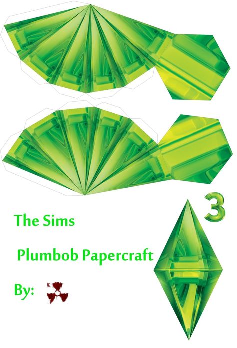 The Sims Plumbob Papercraft by killero94.deviantart.com on @deviantART Plumbob Template, Sims Halloween Costume, Sims Costume, Sims Plumbob, Diamond Template, Free Sims, Papercraft Templates, Halloween Costume Outfits, Cosplay Diy