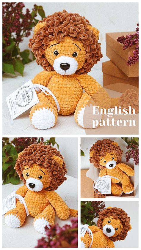 Tiny Lion Amigurumi Crochet Free Pattern Lion Amigurumi, Lion Crochet, Yarn Animals, Plush Crochet, Crochet Lion, Crochet Toys Free, Fiber Crafts, Easy Crochet Animals, Crochet Animals Free Patterns