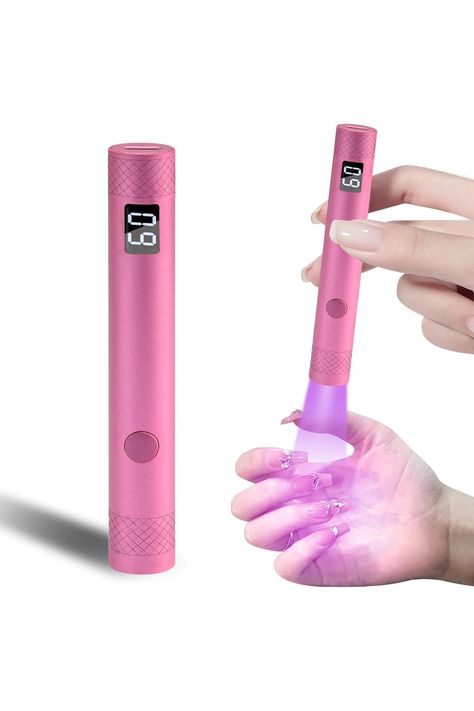 CGBE Mini UV Light for Gel Nails with LCD Display, Handheld UV Nail Lamp, Mini Nail Light for Fast Curing, Portable LED Nail Lamp Cordless Rechargeable USB Nail Dryer for Manicure Nail Tech Salon Uv Light Nails, Nail Lamp, Uv Lamp Nails, Led Vs Uv Nail Lamp, Mini Uv Nail Lamp, Best Led Nail Lamp Uv Gel, Smart Nails, Nails Inspiration Spring, Clear Nail Tips