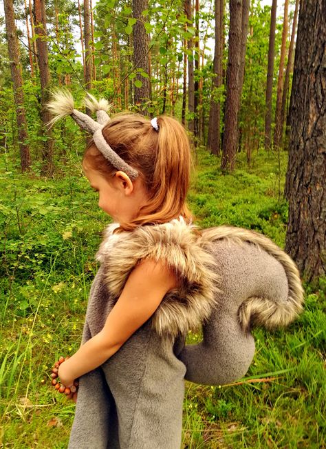 Squirrel girl costume dress headband tail/ Kids squirrel Squirrel Dress, Squirrel Costume, Sibling Costume, Baby Kostüm, Squirrel Girl, Diy Halloween Costumes For Kids, Handmade Costumes, Boy Halloween Costumes