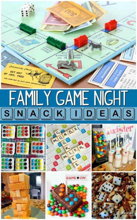 Family Game Night Snack Ideas to make a perfect and memorable night for your crew. Family Snacks on Frugal Coupon Living. Board Game Food Theme, Game Night Foods, Game Themed Food, Game Night Snack Ideas, Board Game Night Snacks, Games Night Ideas, Family Game Night Snacks, Family Games Night, Game Night Snacks