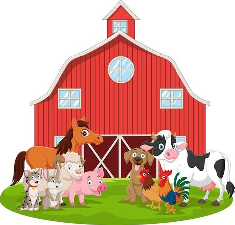 Farm Animal Birthday Party Ideas, Cartoon Farm Animals, Farm Cartoon, Farm Clipart, Farm Animals Birthday Party, Cow Clipart, Barn Animals, Baby Farm Animals, Happy Cow