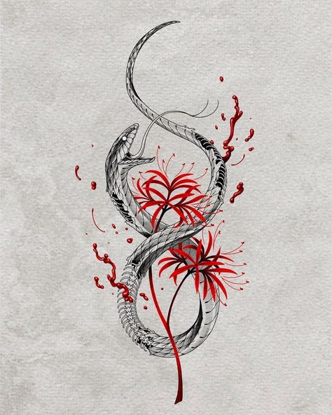 Tattoos Abstract, Tattoos Japanese, Tattoos Watercolor, Lily Tattoo Design, Pretty Tattoo, Abstract Tattoos, Maori Tattoos, Tattoo Concepts, Red Spider Lily