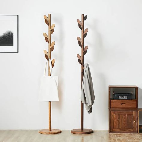 Minimalist Coat Rack Entryway, Cloth Stand Bedroom, Coat Stand Ideas, Coat Tree Entryway, Coat Hanger Ideas Front Entry, Standing Clothing Rack, Coat Rack Ideas, Coat Rack Stand, Space Saving Furniture Bedroom