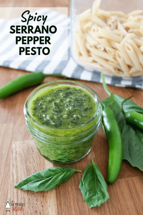 Homemade Serrano Pepper Pesto Serrano Pepper Recipes, Pasta With Chicken Sausage, Pesto Pasta With Chicken, Spicy Pesto, Wendy's Frosty, Pepper Pesto, Chicken Sausage Pasta, Recipes Using Rotisserie Chicken, Serrano Peppers