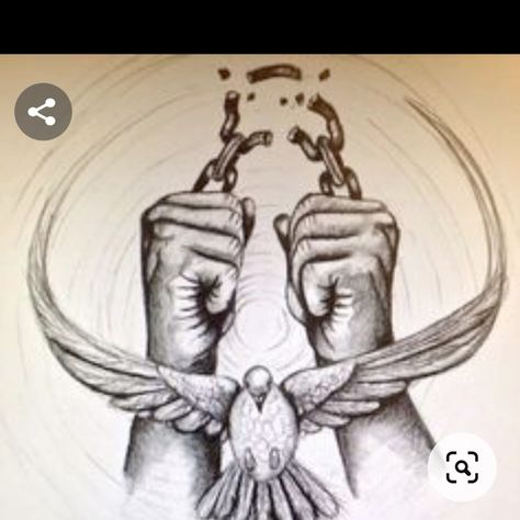 Breaking Free From Chains, Freedom Drawing, Pictures Of Tattoos, My Chains Are Gone, Freedom Tattoos, Chain Tattoo, African Tattoo, Freedom Art, Purple Bird