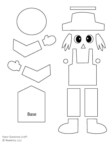 Movable Paper Scarecrow Craft [Free Template] | Mombrite Paper Scarecrow, Scarecrow Template, Paper Tree Classroom, Tree Classroom, Fall Harvest Festival, Scarecrow Craft, Flannel Stories, Scarecrow Decorations, Scarecrow Hat