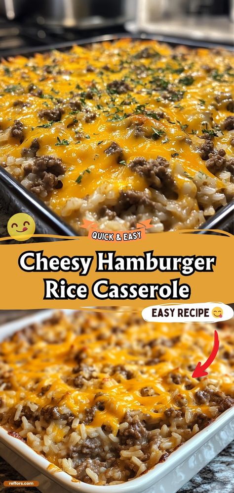 Week Night Dinners Ground Beef, Hamburger Meat Dishes Ground Beef, Potluck Hamburger Recipes, What Can I Make With Ground Beef And Rice, Bacon Cheeseburger Rice Casserole, Burger And Rice Casserole, Rice Based Casseroles, Cheap Hamburger Recipes, Poverty Meals Dinners