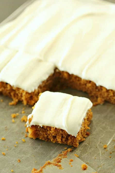 Sheet Pan Carrot Cake with Cream Cheese Frosting Recipe Sheet Pan Carrot Cake, Baby Carrot Recipes, Fluffy Cream Cheese Frosting, Tube Pan, Cheese Frosting Recipe, Carrot Cake With Cream Cheese, Six Sisters Stuff, Nut Free Recipes, Carrot Cake Cupcakes