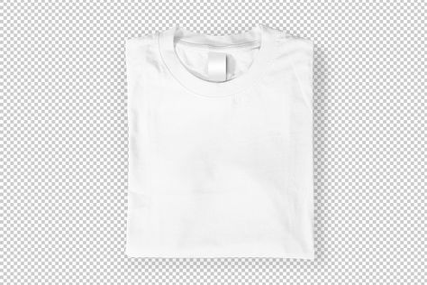 Folded T-Shirt Top View Mockup Generator Mock Up T Shirt, Cricut Projects Easy, Apparel Mockup, Plain White T Shirt, Shirt Folding, T Shirt Png, White Polo Shirt, T Shorts, Clothing Mockup