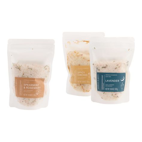 A&G Celestial Bliss Botanical Bath Salts - World Market Natural Bath Salts, Dried Botanicals, Botanical Bath, Lavender Bath, Rosemary Leaves, Chill Vibes, Lavender Buds, Natural Bath, Bath Soak