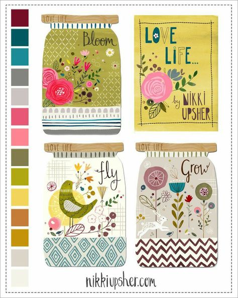 Painted Ideas, Lilla Rogers, Decor Illustration, Scrapbook Tag, Animal Illustrations, Sketchbook Inspiration, Art Licensing, Heart Pattern, Subtle Textures