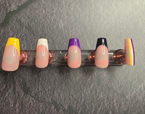 Non Binary Nails Designs, Non Binary Nail Art, Non Binary Nails, Nonbinary Nails, Irish Nails, Body Temple, Pride Nails, Flag Nails, Nail Goals