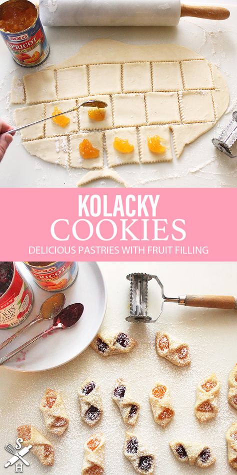 Kolacky Cookies, Kolachy Cookies, Molded Cookie Recipe, Pillow Cookies, Christmas Cookie Recipes Holiday, Eggnog Cookies, Recipes Holiday, Raspberry Cookies, Filled Cookies