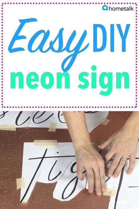 You're going to be obsessed with this! Such a neat DIY decor idea to make for a kids room! Wood Neon Sign, Diy Neon Light Sign, Diy Neon Sign, Hometalk Diy, Diy Pallet Sofa, Diy Blanket Ladder, Party Neon, Diy Wall Shelves, Closet Organization Diy