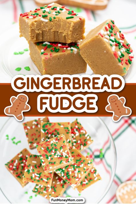 Easy Christmas Confections, Winter Fudge Recipes, Easy Baking Recipes For Christmas, Christmas Desserts Fudge, Dr Pepper Fudge, Fudge For Christmas, Easy Fudge Recipe Christmas, Gingerbread Fudge Recipes, Thanksgiving Fun Food Ideas