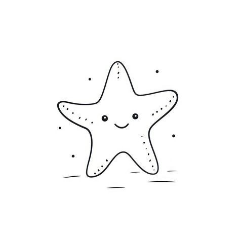 Star fish sketch doodle symbol. | premium image by rawpixel.com / Wee Cute Fish Doodles Simple, Star Fish Drawings, Fish Simple Drawing, Fish Doodle, Star Cartoon, Fish Sketch, Fish Symbol, Sea Illustration, Hand Lines