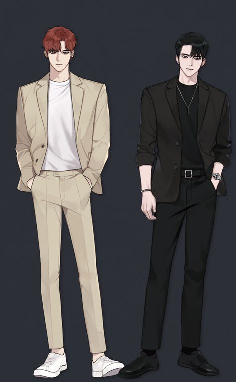 Drawing Reference Clothes Men, Man Wearing Suit Drawing, Manhwa Fashion Men, Anime Guy With Suit, Suit Man Drawing, Blazer Drawing Reference, Suit Drawing Men, Manhwa Outfits Male, Blazer Reference