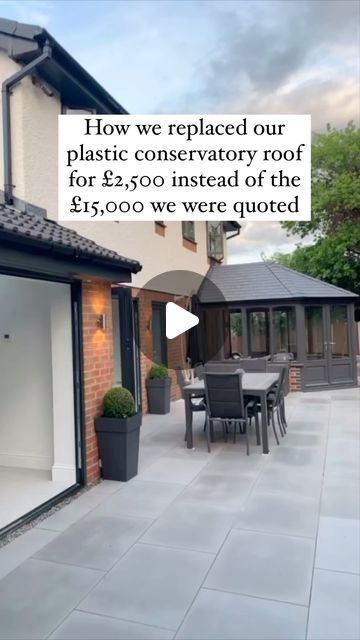 New Conservatory Roof, Conservatory With Solid Roof, Conservatories With Solid Roof, Old Conservatory Revamp, How To Build A Conservatory, Hexagon Conservatory Ideas, Conservatory Upgrade Ideas, Skylight Before And After, Conservatory Conversion Ideas