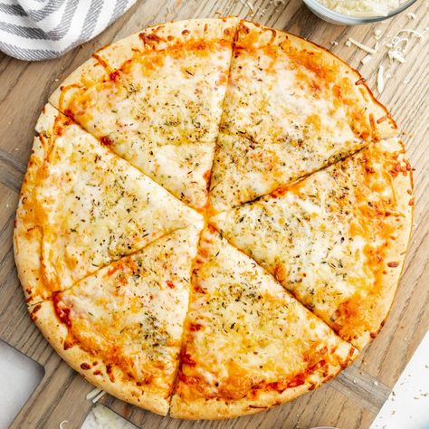 Easy Cheese Pizza - The Stay At Home Chef Easy Cheese Pizza Recipe, 4 Cheese Pizza, Homemade Cheese Pizza, Plain Pizza, Cheese Pizza Recipe, The Stay At Home Chef, Family Dinner Night, Stay At Home Chef, Pizza Sauce Recipe